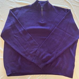 Men’s merino wool Polo Golf zip neck sweater